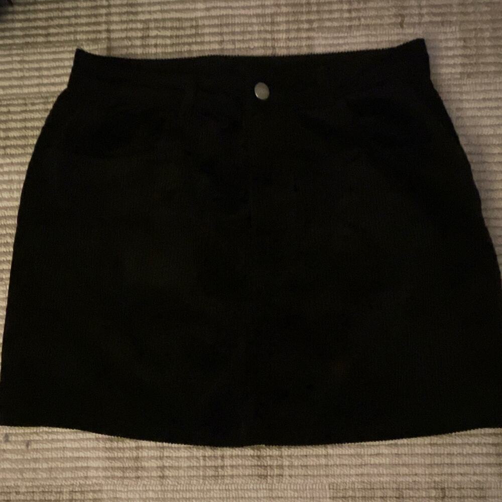 Bongo Women's Vintage Corduroy Mini Skirt Black, Size L